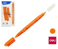 Deli stationery Zvýrazňovač DELI oboustranný EU011-OR oranžový