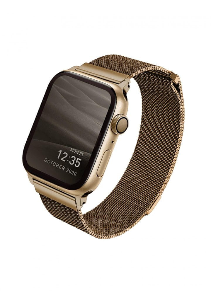 UNIQ DANTE ocelový řemínek Apple Watch 44 / 42 mm Caramel Gold UNIQ-44MM-DANGLD, zlatý