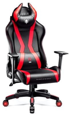 Diablo-Chairs X-Horn 2.0, černá/červená (5902560337006) sportovní vzhled ergonomický komfort koženkové čalounění paměťová pěna