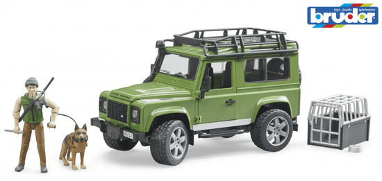 Bruder 2587 Land Rover s myslivcem a psem