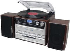 Soundmaster MCD5550DBR, retro Hi-Fi systém s DAB+, stříbrná/hnědá - rozbaleno