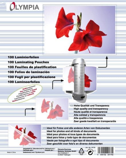 Olympia Germany  Laminovací fólie A6 125 mic. 100 ks