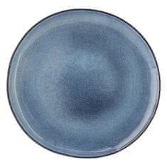 Decor By Glassor Modrý servírovací talíř s glazurou