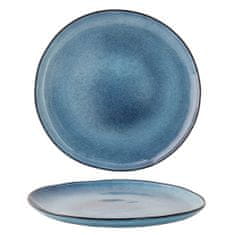 Decor By Glassor Modrý servírovací talíř s glazurou