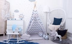 BabyTýpka Dětské teepee Cikcak blue grey