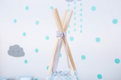 BabyTýpka Dětské teepee Cikcak mint grey