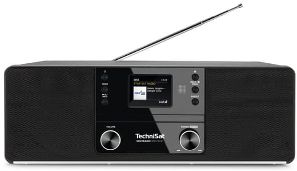 moderný rádioprijímač TechniSat DIGITRADIO 370 CD IR dab fm tuner automatické vyhľadávanie staníc podsvietený displej predvoľby 20 plus 20 hodiny dátum budík odložené budenie snooze bez reproduktorov wifi technológia TechniSat connect aplikácia