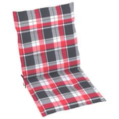 Petromila Podušky na židli nízké opěradlo 4ks červené kárované 100x50x3cm