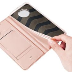 Dux Ducis Skin Pro knížkové kožené pouzdro na Xiaomi Redmi Note 9T 5G, růžové