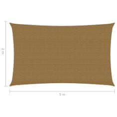 Greatstore Stínící plachta 160 g/m2 taupe 2 x 5 m HDPE