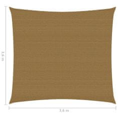 Greatstore Stínící plachta 160 g/m2 taupe 3,6 x 3,6 m HDPE