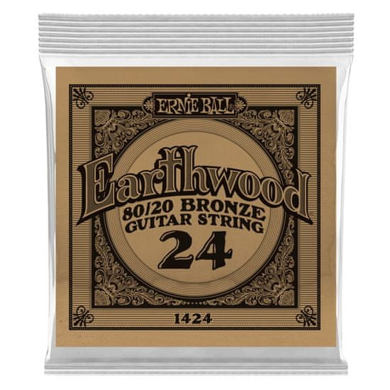 Ernie Ball 1424 Earthwood 80/20 Bronze .024w - samostatná ovinutá akustická struna - 1ks