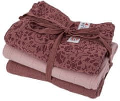 LODGER Swaddler Flower Tribe 3balení 70 x 70 cm Rosewood