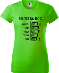 Hobbytriko Vtipné tričko - Pracuji na 100% Barva: Fialová (64), Velikost: 2XL