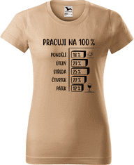 Hobbytriko Vtipné tričko - Pracuji na 100% Barva: Fialová (64), Velikost: 2XL