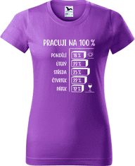 Hobbytriko Vtipné tričko - Pracuji na 100% Barva: Fialová (64), Velikost: 2XL