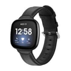 BStrap Leather Lux řemínek na Fitbit Versa 3, black