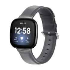 BStrap Leather Lux řemínek na Fitbit Versa 3, dark gray