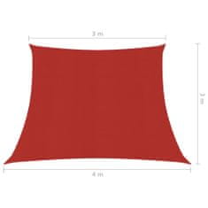 Greatstore Stínící plachta 160 g/m2 červená 3/4 x 3 m HDPE