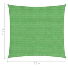 Greatstore Stínící plachta 160 g/m2 světle zelená 3,6 x 3,6 m HDPE