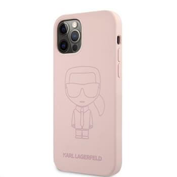 Karl Lagerfeld Iconic Outline silikonový kryt pro iPhone 12 Pro Max 6,7 KLHCP12LSILTTPI, růžová