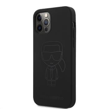 Karl Lagerfeld Iconic Outline silikonový kryt pro iPhone 12/12 Pro 6,1 KLHCP12MSILTTBK, černá