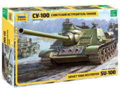 Zvezda SU-100 sovětský stíhač tanků, Model Kit tank 3688, 1/35