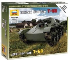 Zvezda sovětský lehký tank T-60, Wargames (WWII) 6258, 1/100