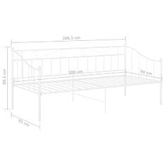 Vidaxl Rám postele/pohovky bílý kovový 90 x 200 cm
