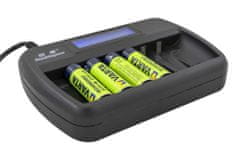 Oxe  Nabíječka baterií AA na 6 ks, s displejem a 6 ks nabíjecích baterií Varta 56706 R6 2100mAh NIMH basic