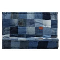 Greatstore Pouf čtvercový 100 x 100 x 20 cm denim patchwork