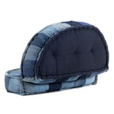 Greatstore Pouf kulatý 100 x 20 cm denim patchwork