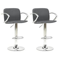 Vidaxl Barové židle 2 ks šedé umělá kůže