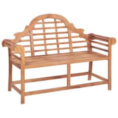 Greatstore Zahradní lavice s krémově bílou poduškou 120 cm masivní teak