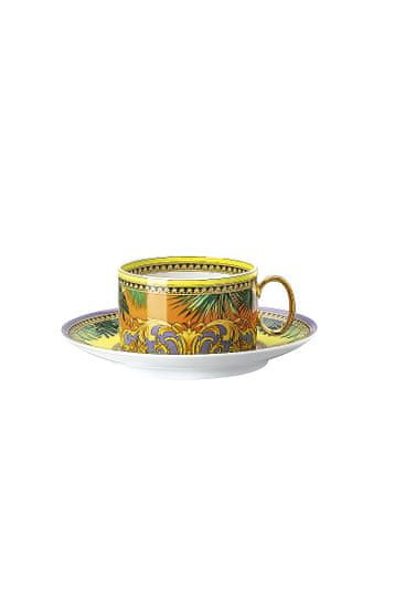 Rosenthal Versace ROSENTHAL VERSACE JUNGLE ANIMALIER YELLOW Šálek na čaj s podšálkem