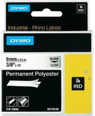 Dymo permanentní polyesterová páska RHINO D1 9 mm x 5,5 m, černá na průhledné, S0718160