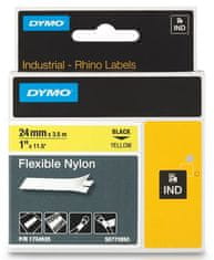 Dymo nylonová flexibilní páska RHINO D1 24 mm x 3,5 m, černá na žluté, S0773850