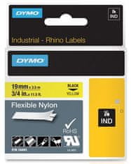 Dymo nylonová flexibilní páska RHINO D1 19 mm x 3,5 m, černá na žluté, S0718090