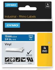 Dymo vinylová páska RHINO D1 19 mm x 5,5 m, bílá na modré, 1805417