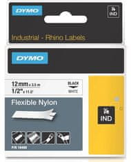 Dymo nylonová flexibilní páska RHINO D1 12 mm x 3,5 m, černá na bílé, S0718100