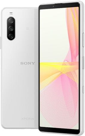 Sony Xperia 10 III 5G, výkonný procesor, velký displej, trojitý fotoaparát, rozlišení 4K HDR, OLED, velká paměť Hi-Res Audio OS Android 11 5G internet bezdrátový poslech kvalitní zvuk čtečka otisku prstů lehká váha 169 g lehký výkonný telefon elegantní design