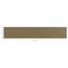 Greatstore Balkonová zástěna taupe 90 x 500 cm HDPE