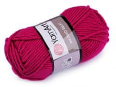 Kraftika 1ks (8041) fuchsiová pletací příze merino bulky 100 g