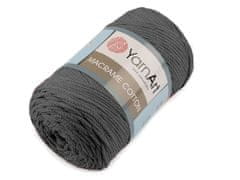 Kraftika 1ks 9 (758) šedá pletací příze macrame cotton 250g yarnart,