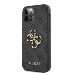 Guess Guess PU 4G Metal Logo Zadní Kryt pro iPhone 12/12 Pro Grey