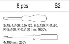 YATO Vložka do zásuvky - sada šroubováků elektrikářských, 1000V, 8ks