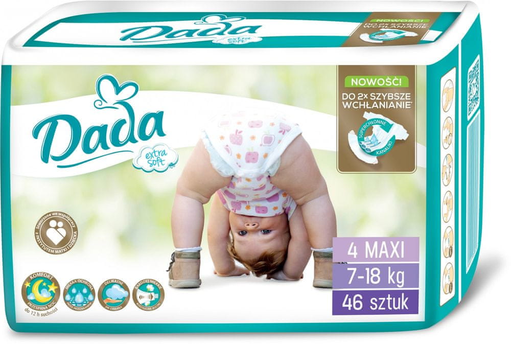 Dada Extra Soft, jednorázové pleny, vel.:4, 7-18kg, 46ks