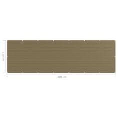 Vidaxl Balkonová zástěna taupe 120 x 400 cm HDPE