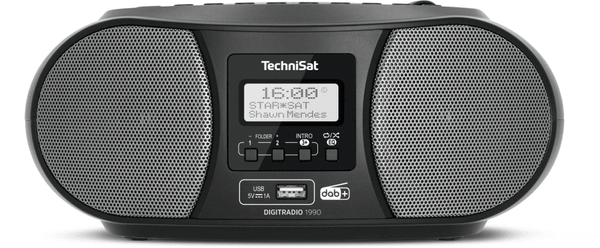  moderní radiomagnetofon technisat digitradio 1990 retro vzhled super zvuk cd mechanika bluetooth aux in port fm dab tuner předvolby provoz i na baterie usb port sleep snooze 