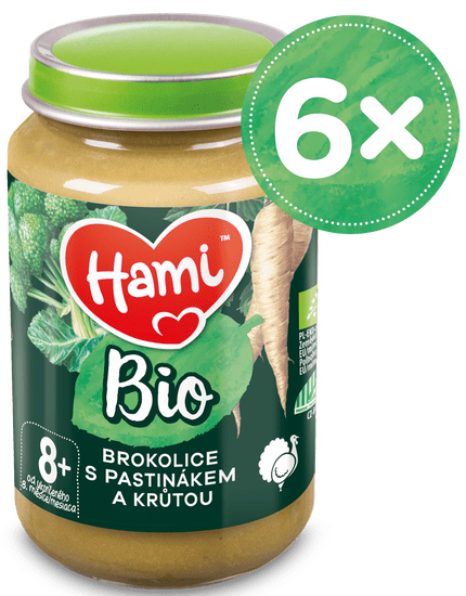 Hami BIO masozeleninový příkrm Brokolice s pastiňákem a krůtou 6x 190g, 8+